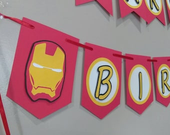 Ironman Geburtstagsbanner, personalisierte Avengers Hero Party Banner