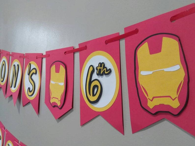 Iron Man Birthday Banner, Superheroes Birthday-Ironman Party, Marvel, Avengers, Hero Party, Personalized Banner, Made to Order Banner image 3