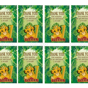 Lion King Birthday Favor Tags-Thank You Tags; Lion King Baby Shower; Simba Party Decor; Lion King Table Decoration; Lion King Party Supplies