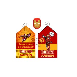 Ironman Tags Avengers Ironman Birthday Tags Treat Tags Birthday Treat Tags Super Hero Birthday Tags Ironman Party Personalized image 3