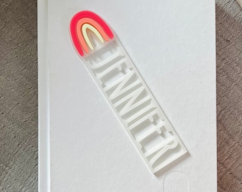Rainbow personalized bookmark, name bookmark