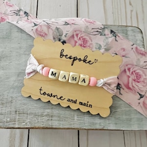Shabby Chic Wood beaded fabric bracelets, bespoke friendship bracelets