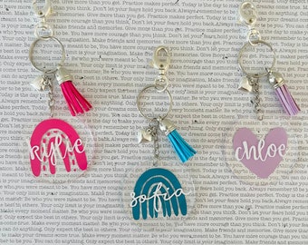 name keychain backpack charm personalized