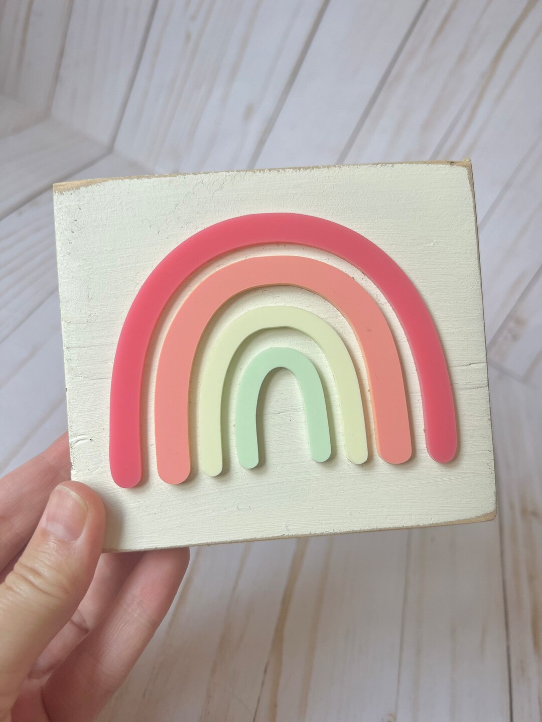 Rainbow Wood Sign, Colorful Rainbow Sign Etsy