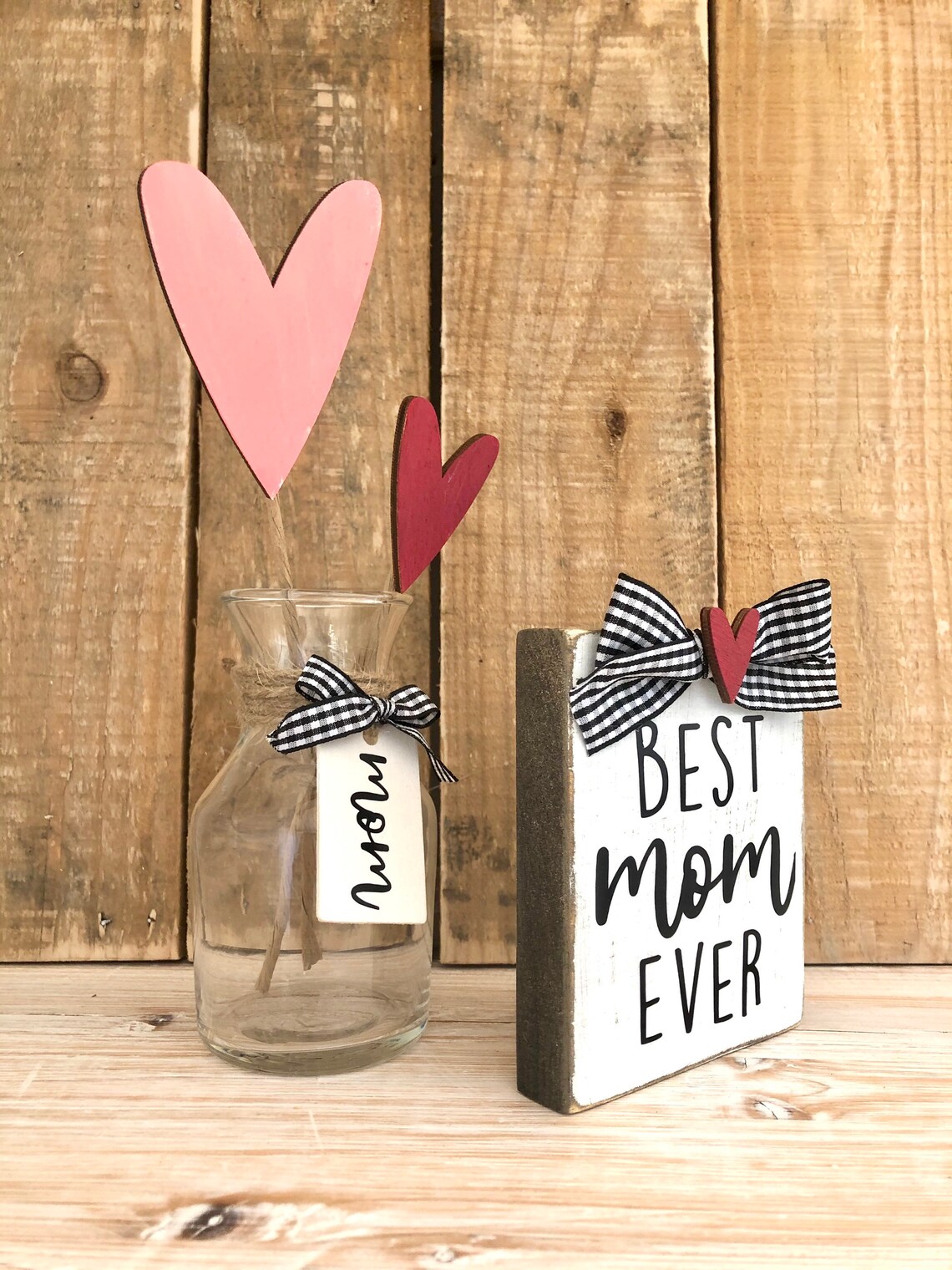 Best mom ever sign and bud vase gift set Etsy