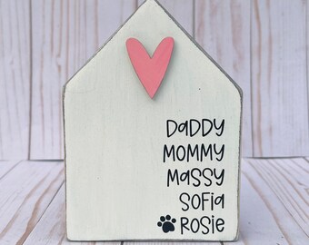 House decor, tiered tray decor, house sign, family name sign