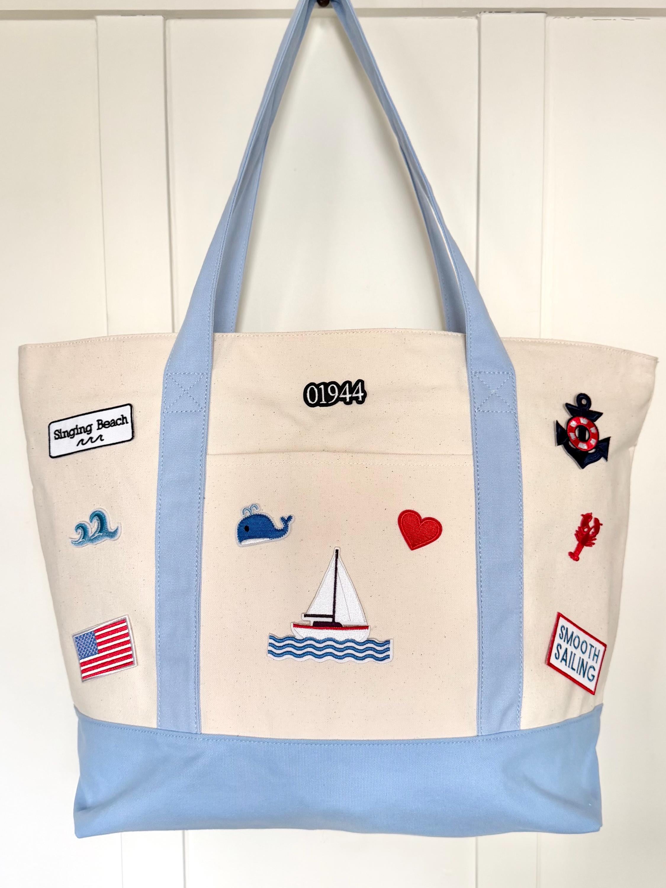 Canvas Tote Bag With Patches - Etsy