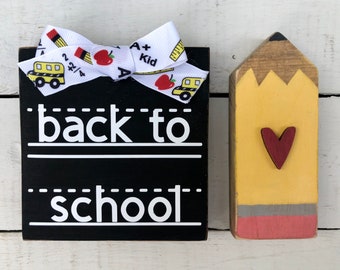 Back to school wood sign