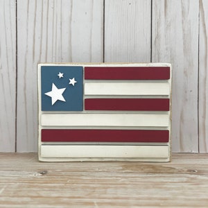 Letrero de madera de bandera americana