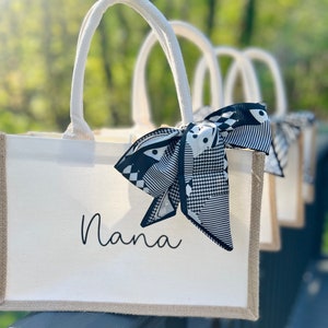 TOPEAST Large Jute Canvas Tote Bag - Reusable Beach Bag With Adjustable Strap, Perfect Gift For Women, Bridesmaids & More
