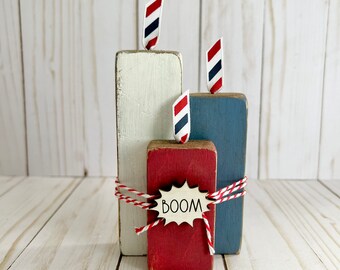 wood firecracker 4th of July decor