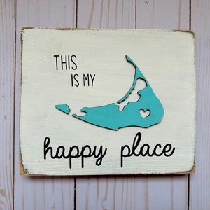 This is my happy place location sign, wood sign