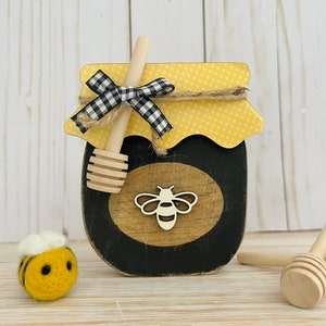 Honey Jar Tiered Tray Decor, honey jar sign, bee decor