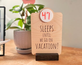 Vacation countdown sign, desk sign, dry erase vacation countdown