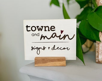 business or logo desk top sign, personalized sign