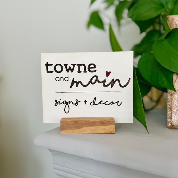 business or logo desk top sign, personalized sign