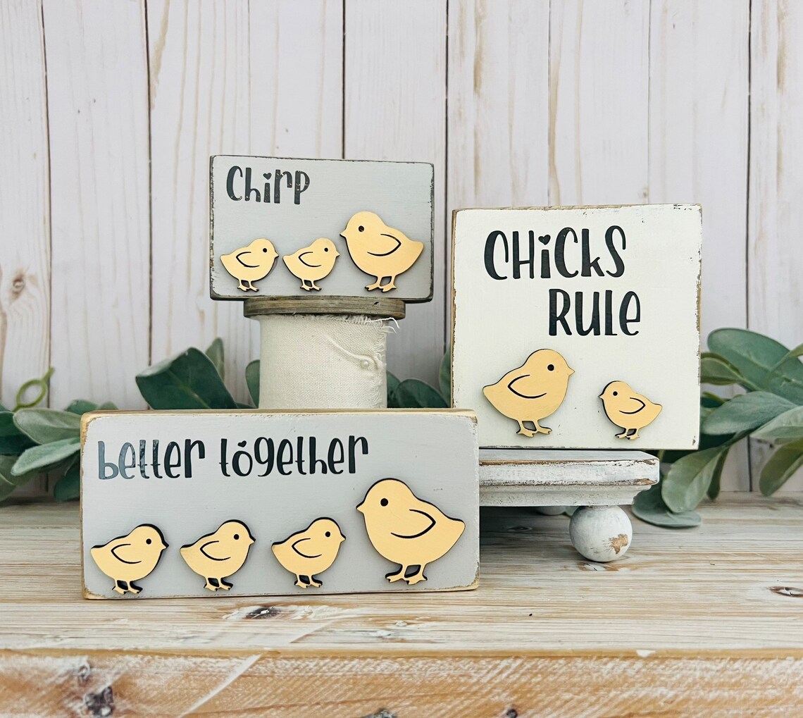 Chick Wood Sign, Easter Wood Sign, Spring Sign, Birds - Etsy