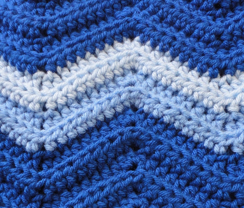 70 x 66 Royal Blue throw blanket w/ Sky Blue and | Etsy