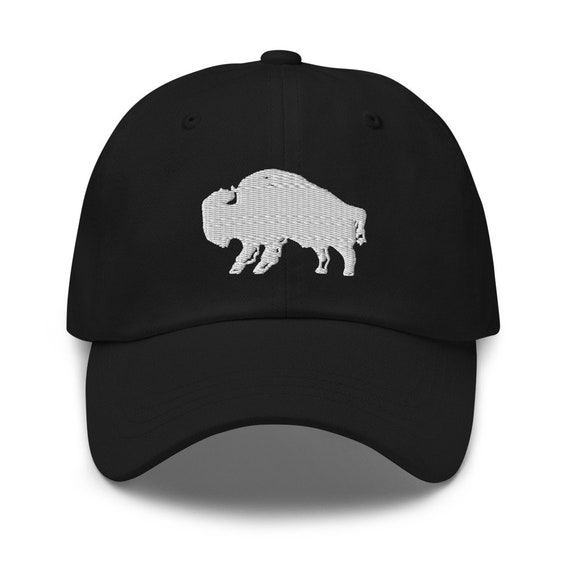 Embroidered Bison Buffalo Hat White Bison Hat Black Dad Etsy