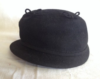Vintage Black Felt Ladies Hat Glenover Henry Pollack Co New York