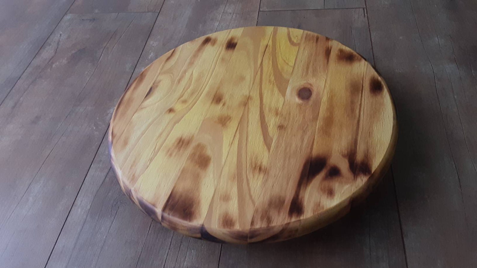 Pine Burnt Wood Food Safe Lazy Susan/15 Inch Burntwood Natural Etsy