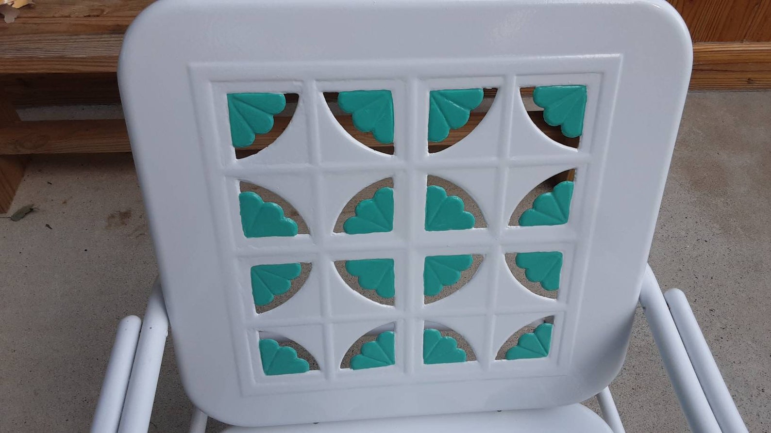 Vintage Metal Patio/porch Chair Pie Crust Design/vintage White Etsy