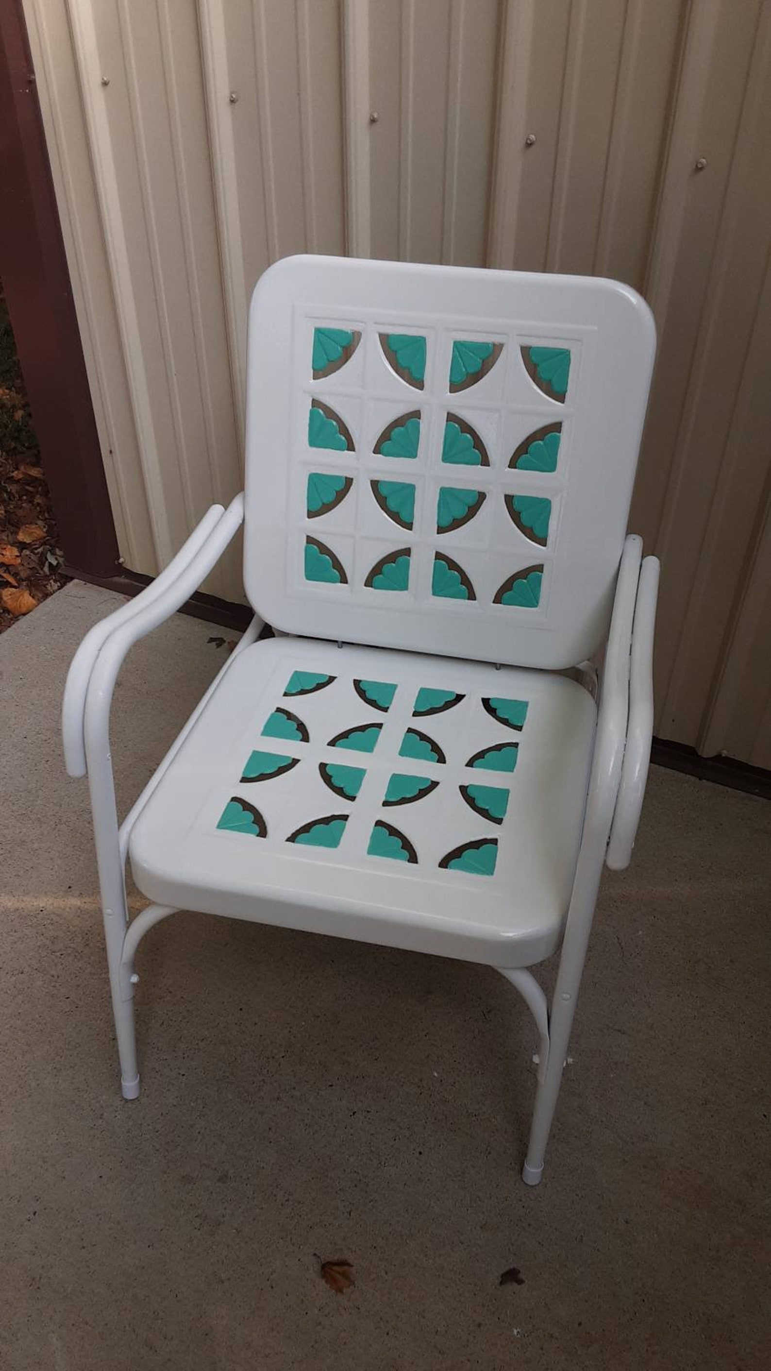 Vintage Metal Patio/porch Chair Pie Crust Design/vintage White Etsy