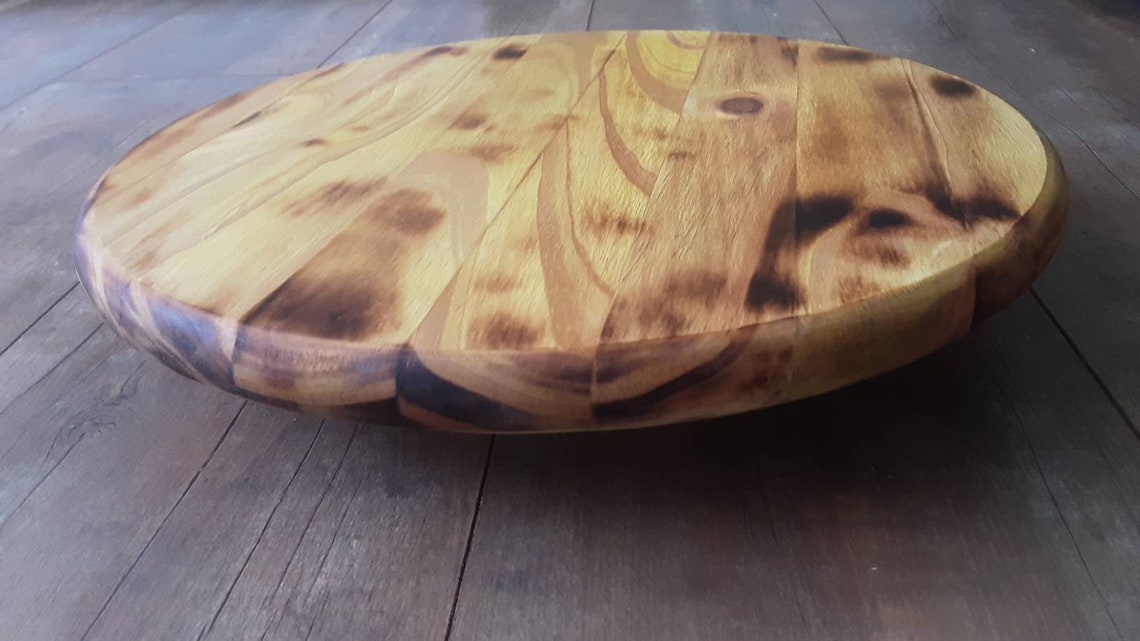 Pine Burnt Wood Food Safe Lazy Susan/15 Inch Burntwood Natural Etsy