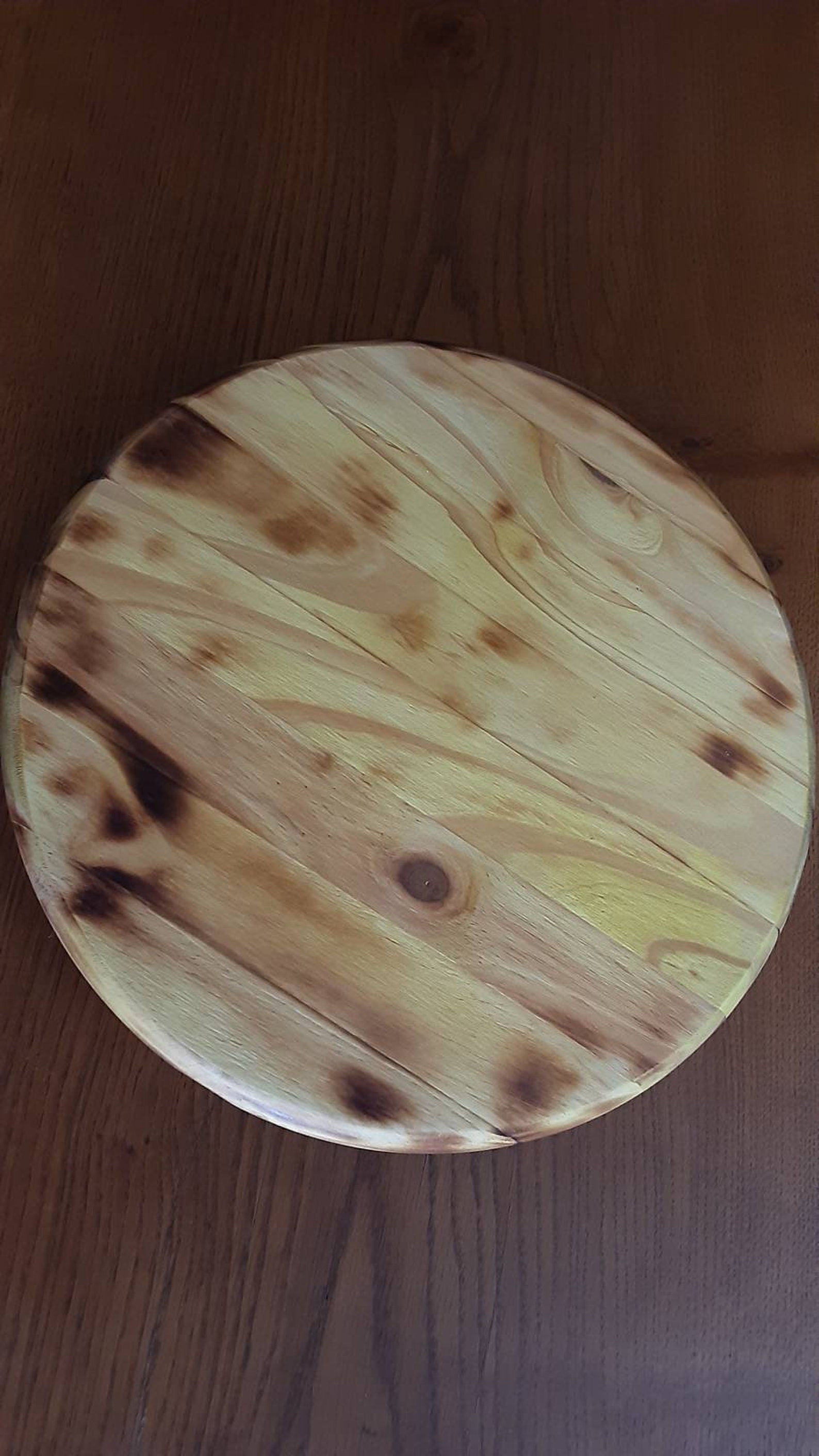 Pine Burnt Wood Food Safe Lazy Susan/15 inch Burntwood Natural Etsy