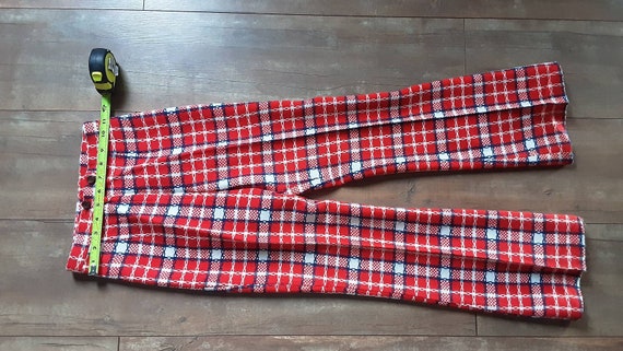 Vintage Mod Red Plaid Pants Suit by Russ Girl /Mo… - image 3