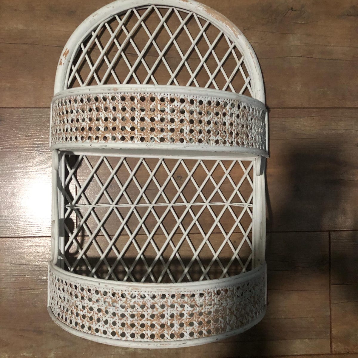Vintage Woven Wicker /rattan Two Tier Shelf Hanging Shelf - Etsy