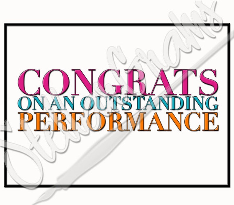 Congrats on an Outstanding Performance Words Etsy