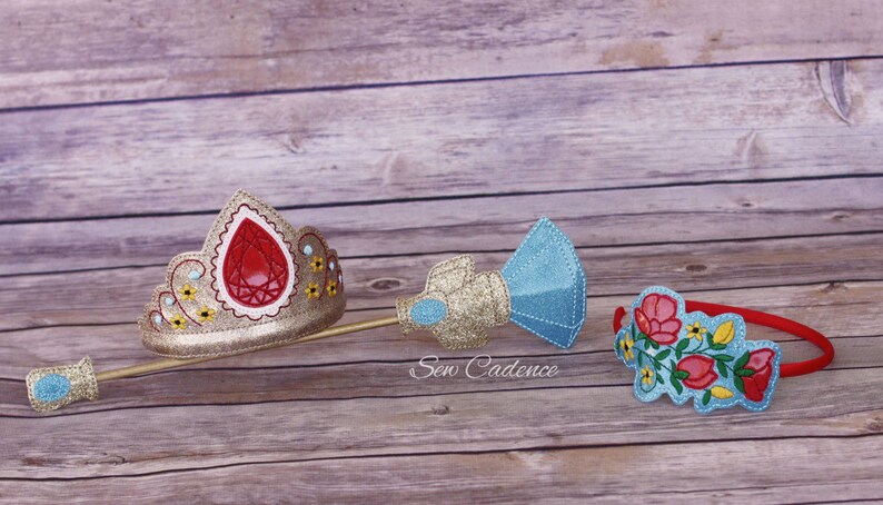 Avalor Princess Tiara Comb ~ Scepter Wand /& Flower Headband Set ~ Elena of Avalor Princess Crown ~ Princess Costume Tiara ~ Princess Hair