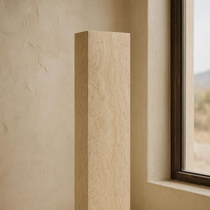 Travertine Pedestal Column - Plinth - Monolith - Solid Stone Block