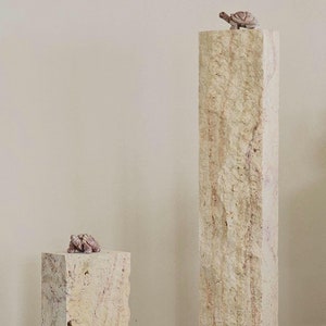 Travertine Pedestal Column - Plinth - Monolith - Solid Stone Block