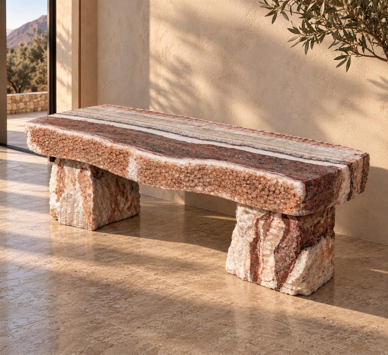 Onyx Bench – Wabi-sabi Stone Entryway Bench - Etsy