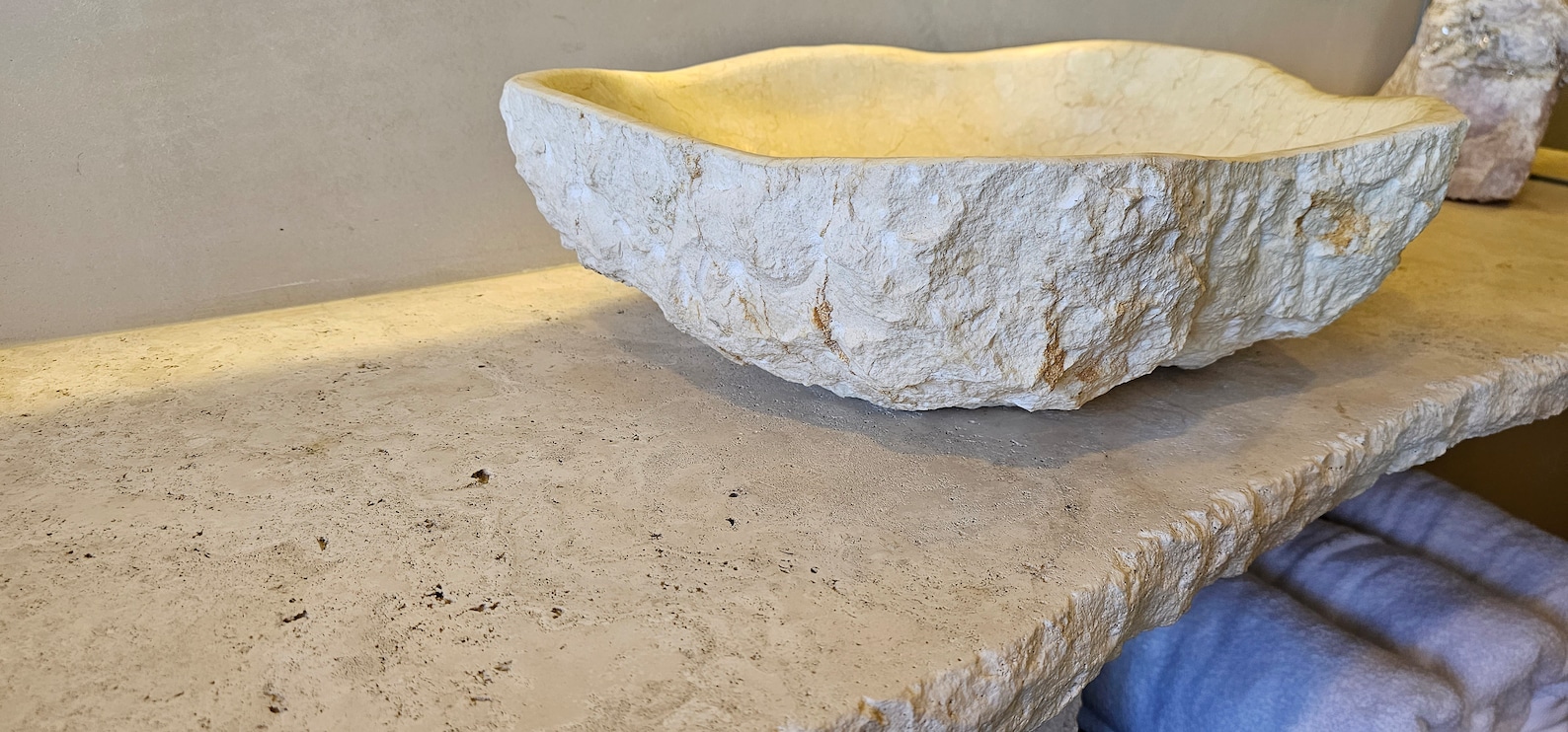 Chiseled Travertine Live Edge Vanity Shelf - Etsy