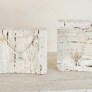 Raw Travertine Jewelry Display Stand - Handmade Stone Stand
