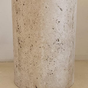 Travertine Pedestal Cylinder - Solid Stone Block