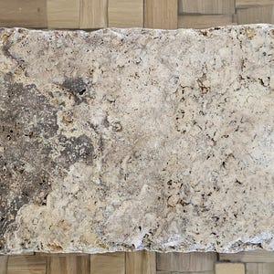 Chiseled chocolate travertine Natural Stone Plate - Jewelry Tray - Candle tray - Marble Organizer - Pocket emptier - Handmade Gift - Display