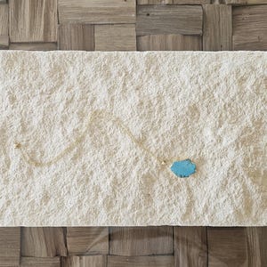 May include: A gold chain necklace with a turquoise pendant on a white textured surface.