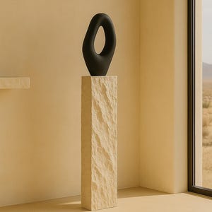 Travertine Pedestal Column - Plinth - Monolith - Solid Stone Block