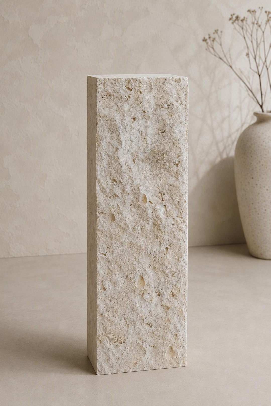 Seashell Column Limestone With Seashell Shells Imprint Pedestal Column - Etsy