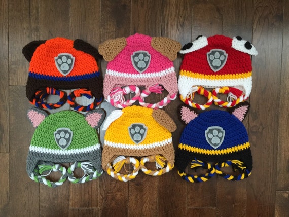 Chase Paw Patrol Crochet Character Hats 