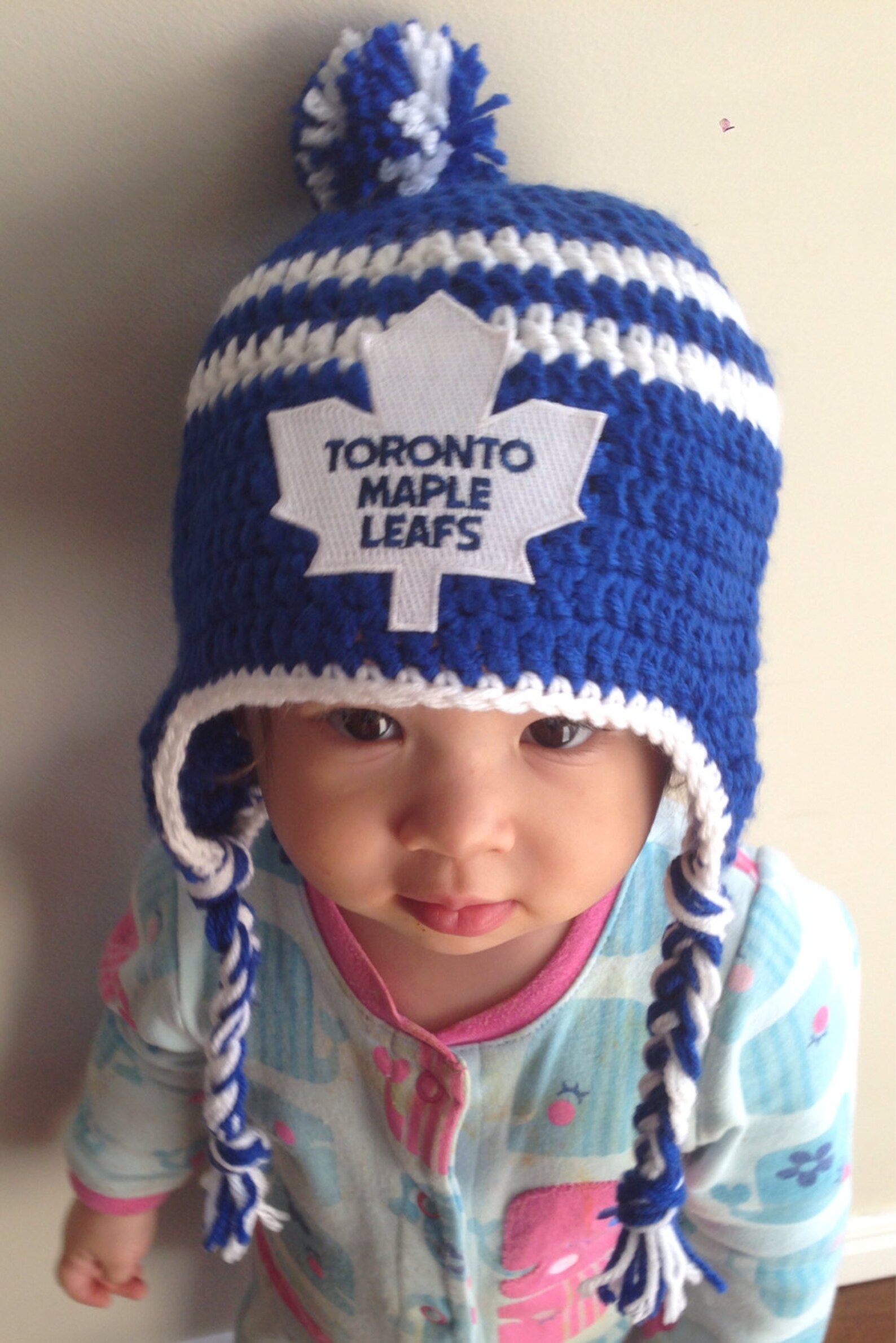 Handmade Toronto Maple Leafs Crochet Hat With NHL Patch/ Photo Etsy