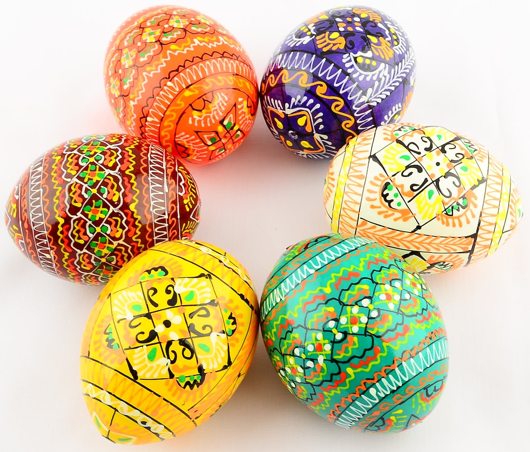 6-easter-painted-eggs-wooden-ukrainian-pysanky-pysanka-polish-pisanki-czech-kraslice-etsy