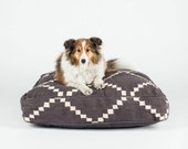 Gray and White Geometric Square Dog Bed by FILLYDOG