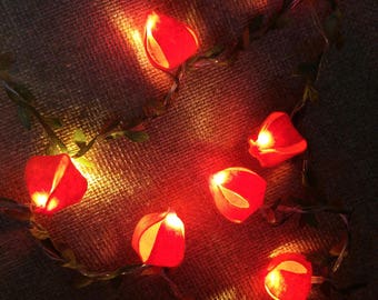 String Lights Physalis Flowers Fairy Lights  Wedding decoration  Bedroom Decor Flowers lights garland Gift idea, Housewarming Gift