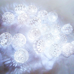 String Lights Fairy Lights Night Lights Bedroom Decoration Nursery lighting 10 Lace Crochet balls garland light image 3