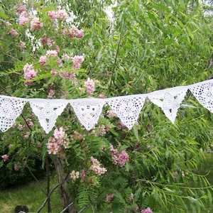 Bunting garland, Wedding decoration, Party decor, Wall Hanging Garland, Triangle Crochet Bunting